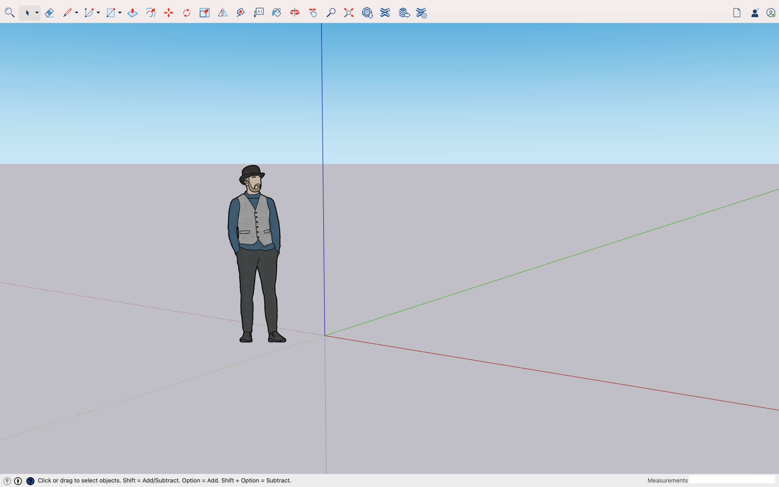 Modello architettonico sviluppato nell’interfaccia di SketchUp Desktop